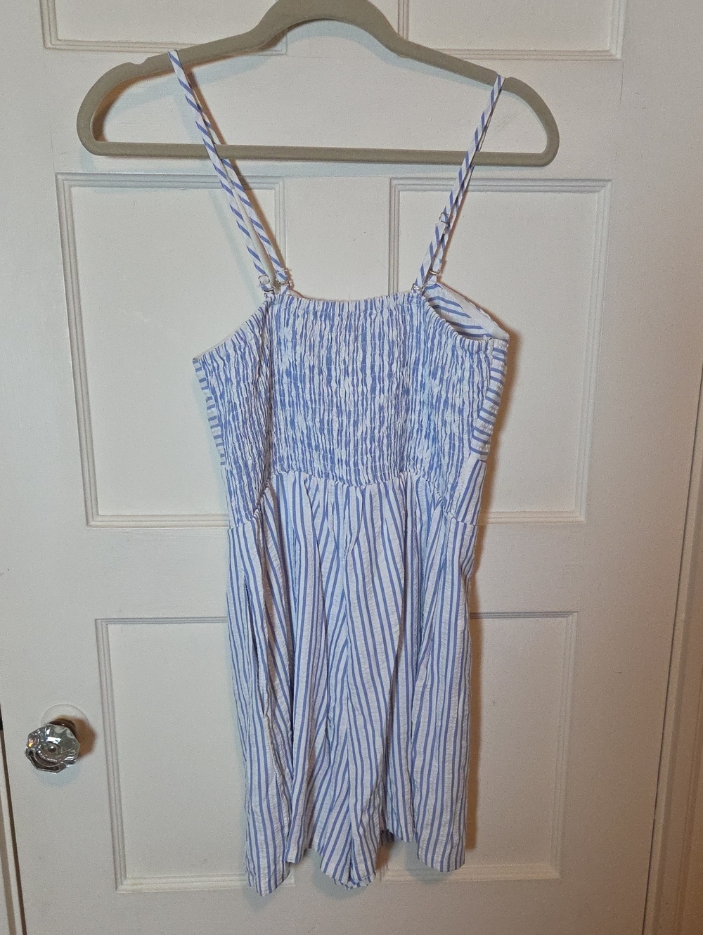 Cupshe Marigold Blossom Striped Romper In Blue & White Size Medium - Picture 16 of 16